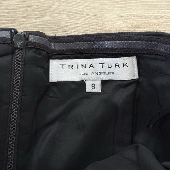 Trina Turk Strapless Black Textured Sheath Dress – Size 8 Made in USA - Picture 2 of 7